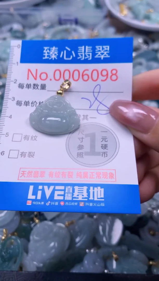 翡翠未镶嵌颈饰含绳0006098