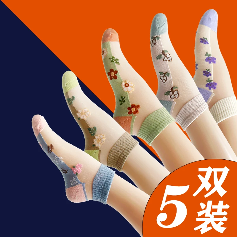 夏季女薄款袜子新款透气森系网红ins爆款玻璃丝袜防滑底水晶短袜