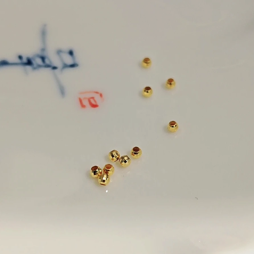 18k金 2mm蹦迪珠发10粒