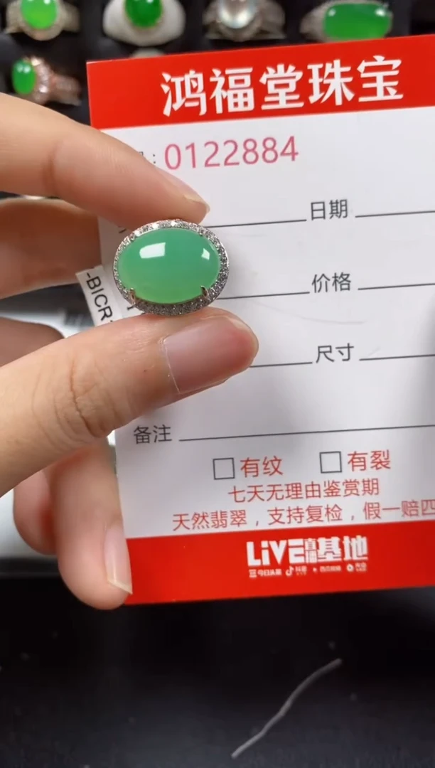 银S925镶嵌戒指翡翠2884