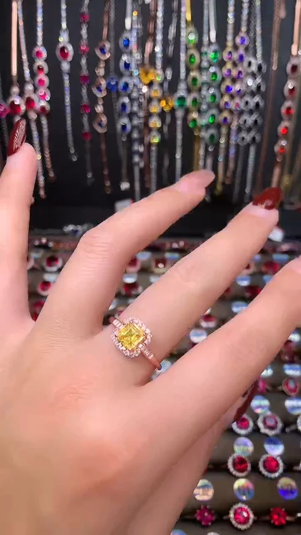 【闪购商品】水晶戒指银S925镶嵌6玫瑰金