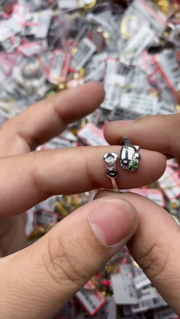 【闪购商品】翡翠戒指银S925镶嵌66666---9