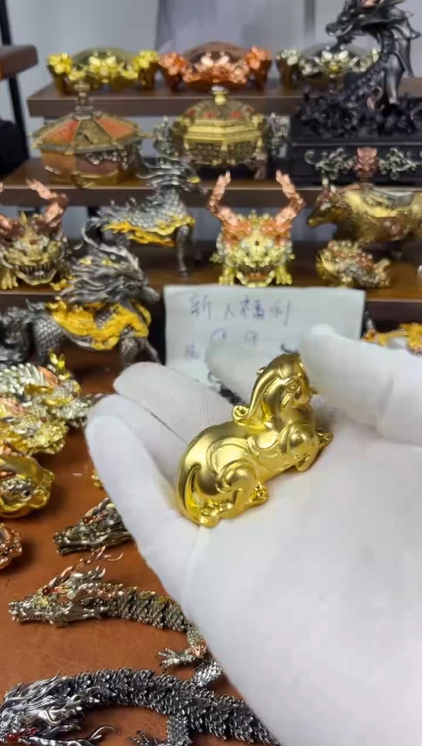 圆圆貔貅黄铜摆件实心精修款