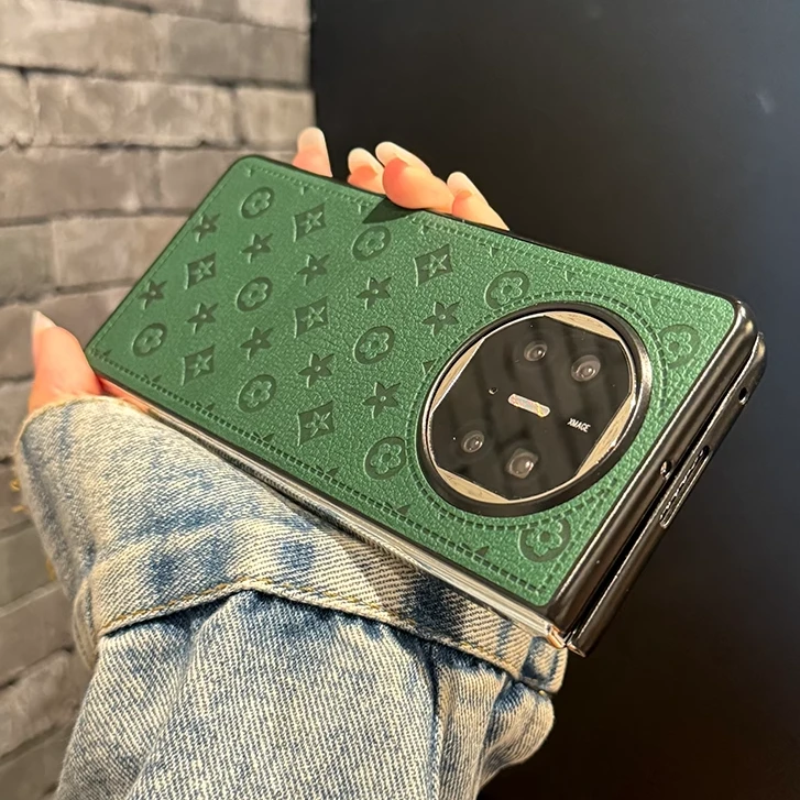 波班 高档创意适用华为matex6手机壳新款matex5老花贴皮折叠屏保