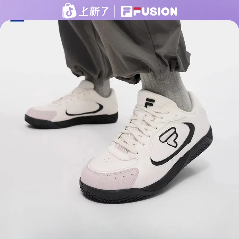 FILA FUSION女25秋季新款【羽翼鞋】革面百搭薄底德训鞋T12W542907F