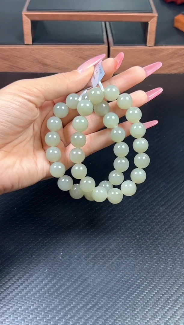 手串未镶嵌和田玉且末微色差近矿卡12多样性发货拍一发一MK