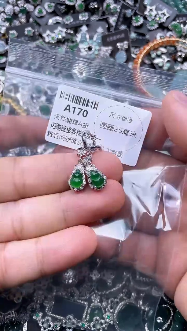 【闪购商品】翡翠颈饰未镶嵌A170耳扣