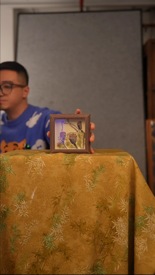 书法10*10不落名绘画带框发货  9267