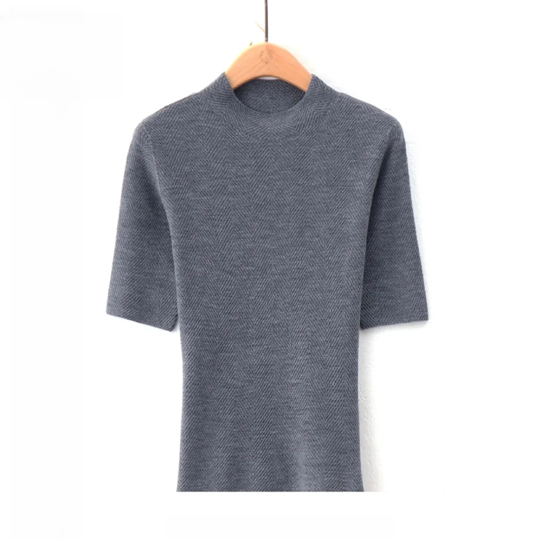 【云感3】新款时尚中袖针织打底短袖女