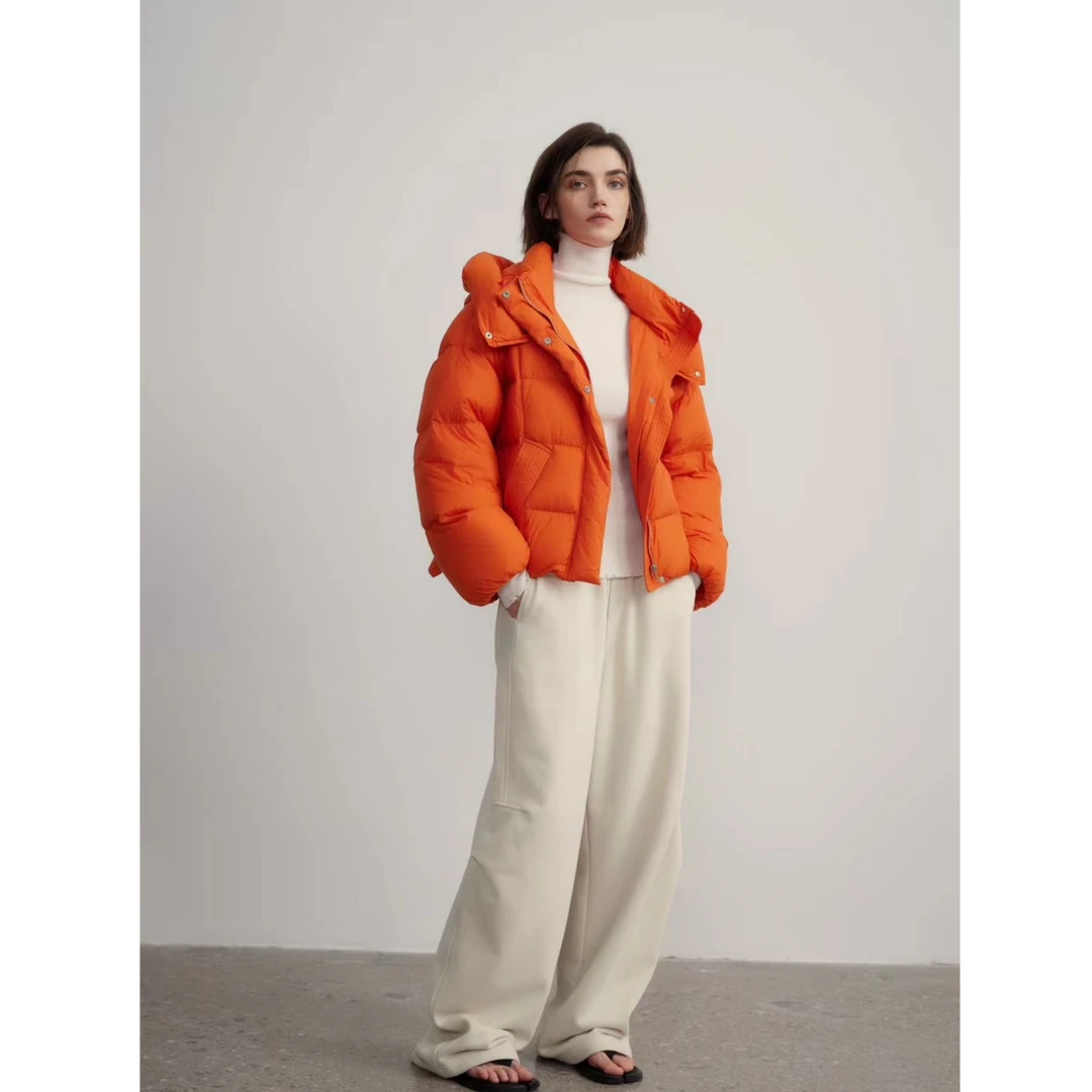 【薇哥内部自营】短款时尚洋气连帽休闲百搭羽绒服24804