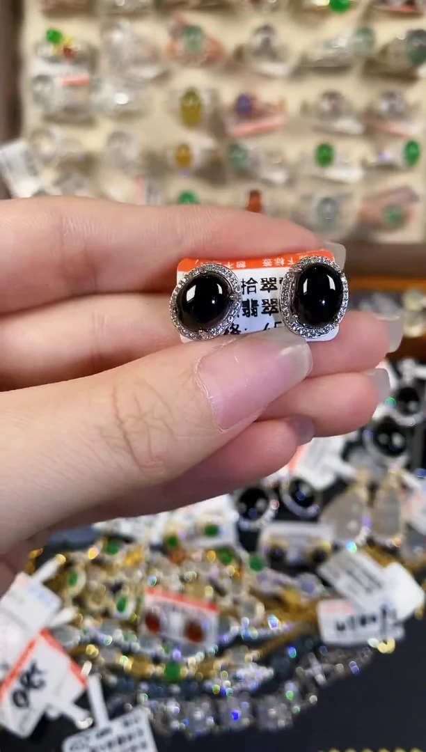 银S925镶嵌戒指翡翠天然A货翡翠34