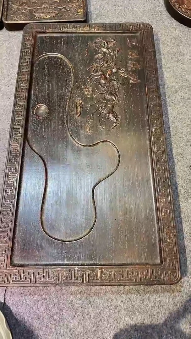 木曾****部紫檀雕刻板一物一拍