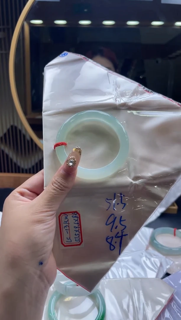 未镶嵌手镯翡翠【顶呱呱珠宝】天然缅甸A货翡翠手镯51.5圆条