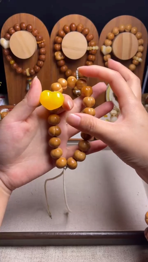 手串猴头核桃茉*全品光面柯基蜜心做手串