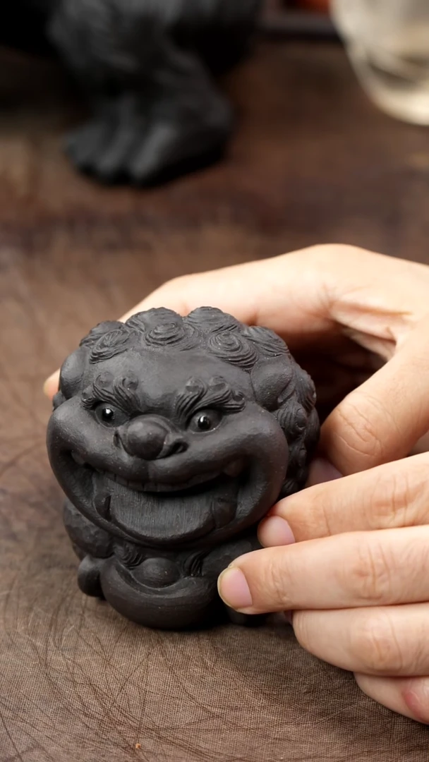笑狮雕塑茶宠摆件