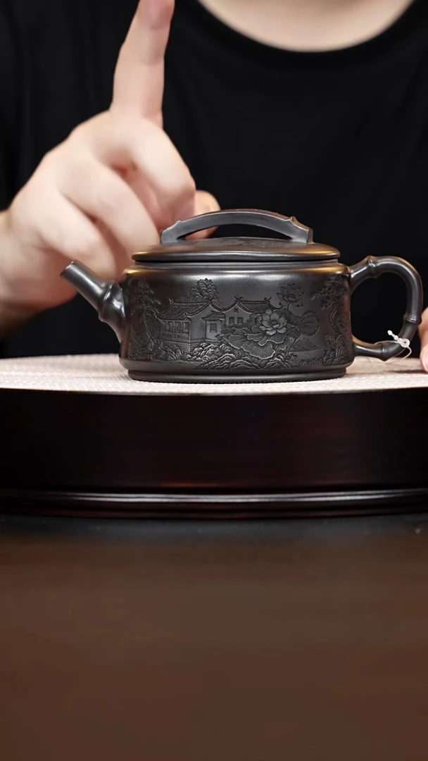 茶壶紫砂竹节汉瓦壶