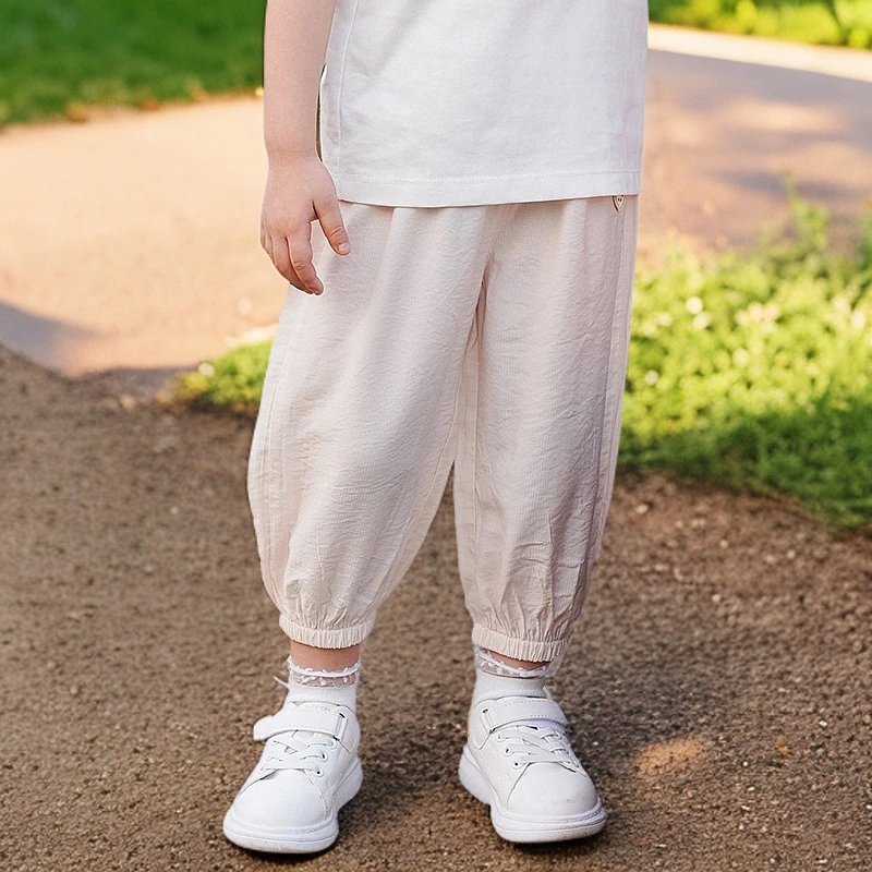 品牌女童防蚊裤2024夏季新款小童夏天冰丝休闲儿童裤子XGK43114