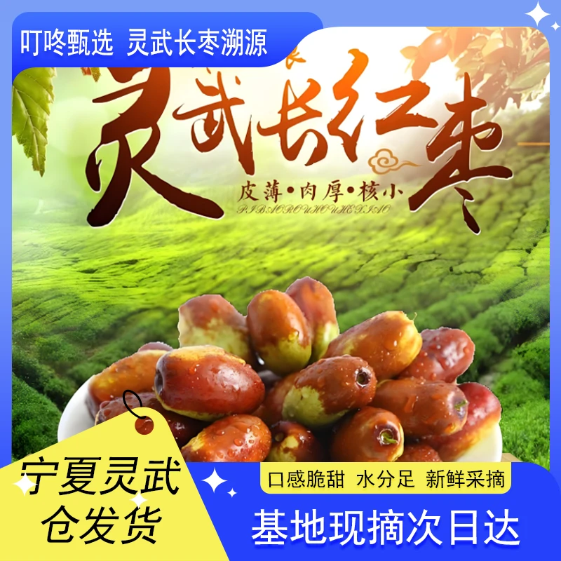 【产地直发】宁夏灵武长枣，现摘发货，次日达净果（5斤/10斤礼盒装）宁夏回族自治区
