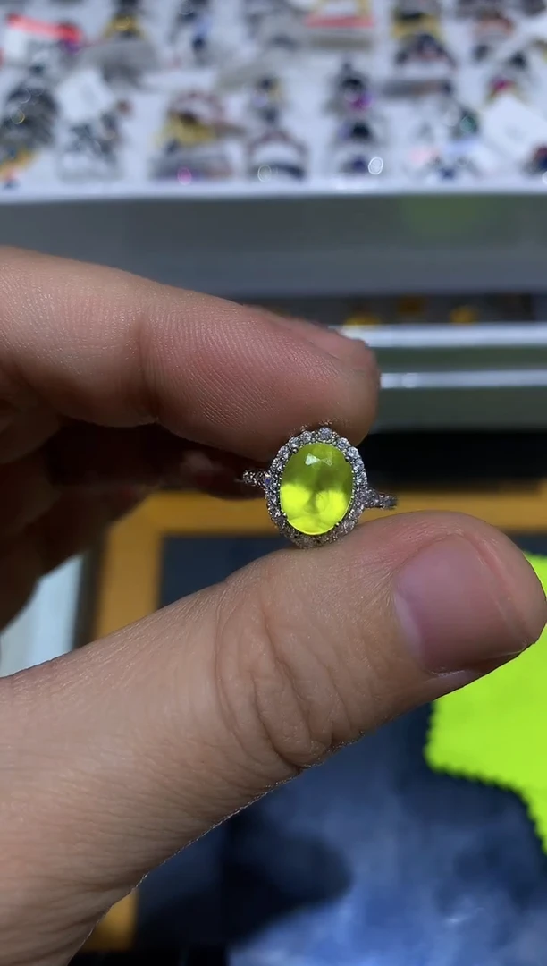 【闪购商品】葡萄石戒指银S925镶嵌........