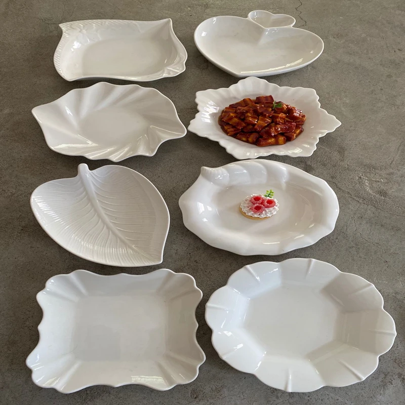 8个陶瓷家用菜盘创意餐具套装高温釉下彩盘子异形盘子饭店餐厅