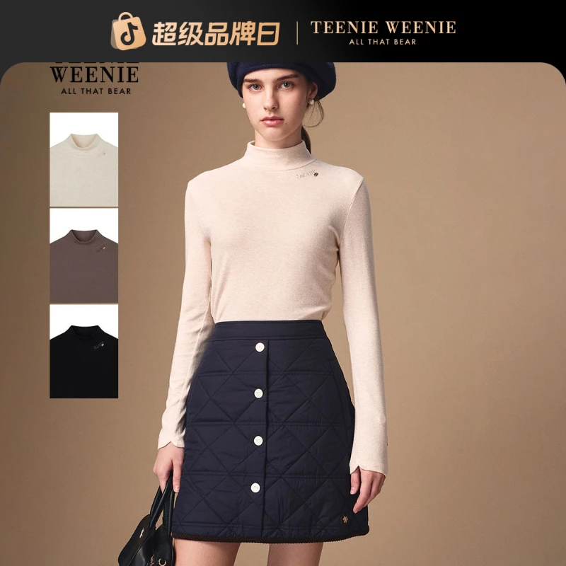 *TeenieWeenie小熊长袖T恤女25简约优雅气质高领上衣TTLA254TW1K