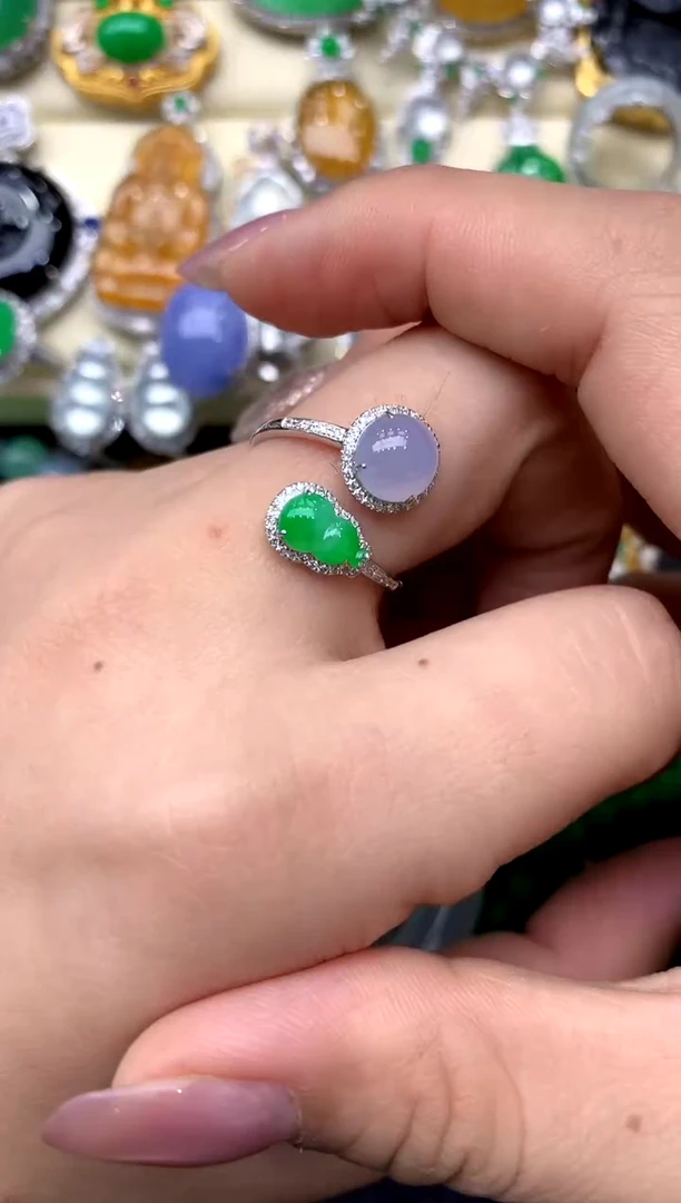 18K金镶嵌戒指翡翠212-中国好珍宝