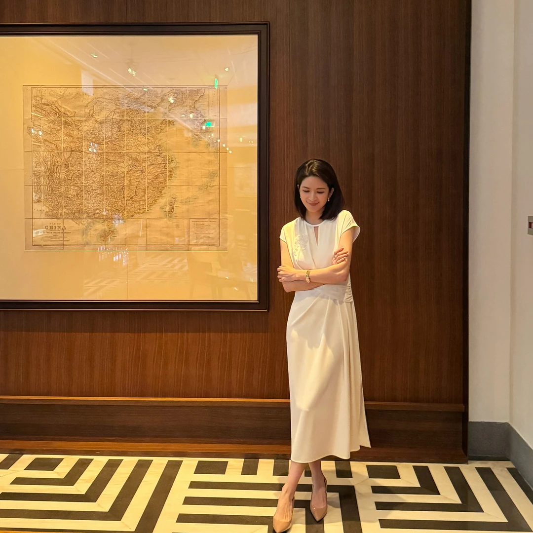 ANGELIAORIGINAL静谧奢华 重工钉珠褶皱显瘦轻奢气质连衣裙#270