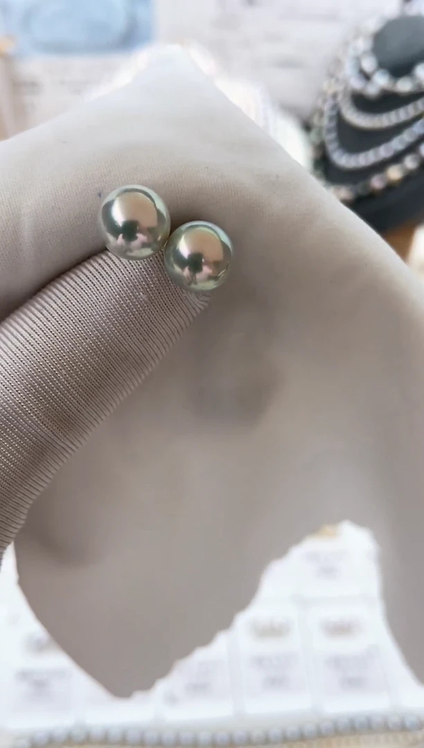 【闪购商品】海水珍珠耳饰18K金镶嵌福利真多麻素钉不退不换8.5-9