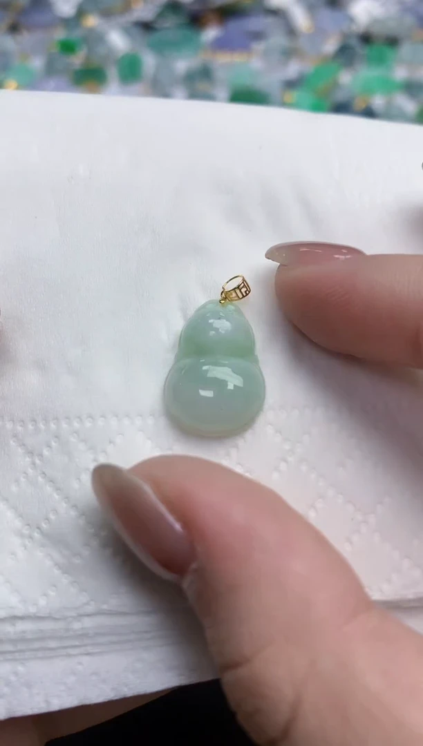 【闪购商品】翡翠颈饰18K金镶嵌天然缅甸翡翠A货