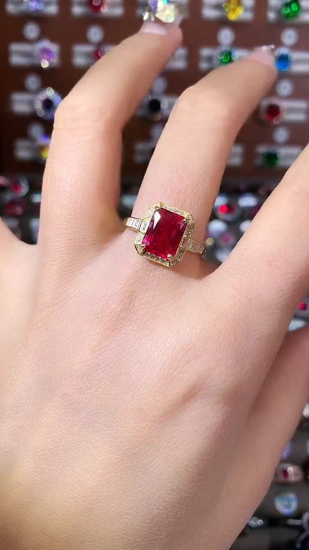 银S925镶嵌戒指红宝石79