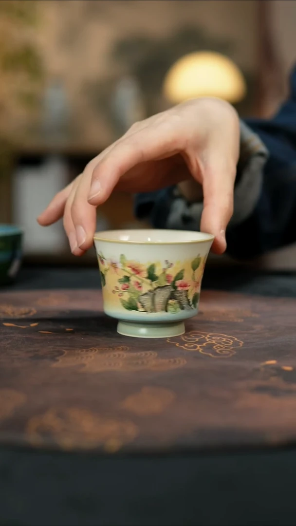 景德镇陶瓷杯碗柴烧多人