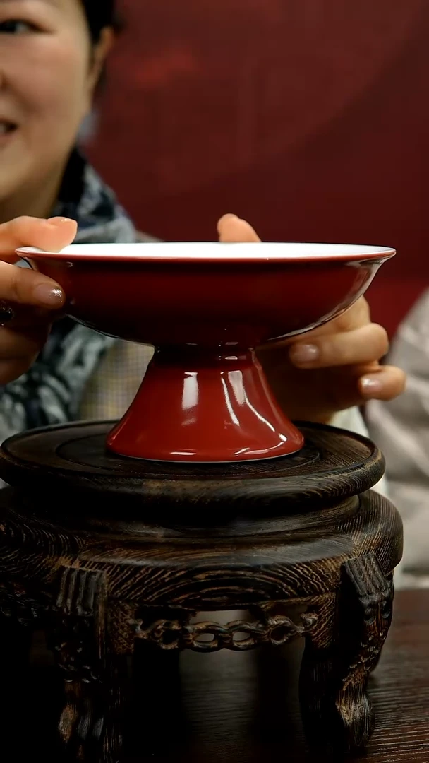 【闪购商品】026函夏非遗玛瑙红单色釉六寸小果盘