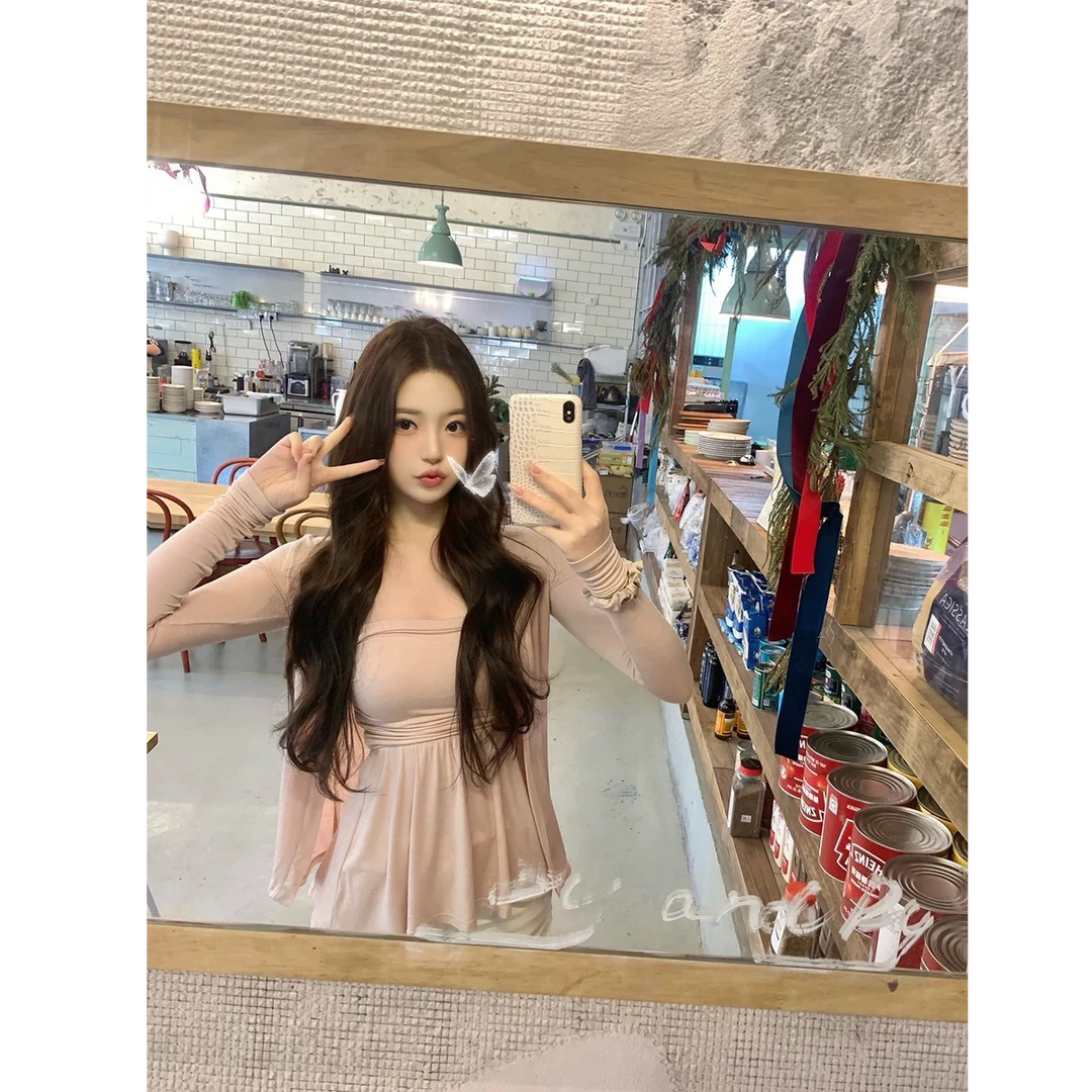 窦窦家A【温柔佳人加胸垫】气质开衫+抹胸裙两件套