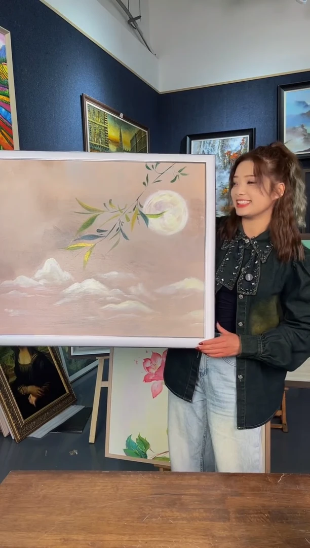 【闪购商品】油画26号手绘油画80*60 月亮