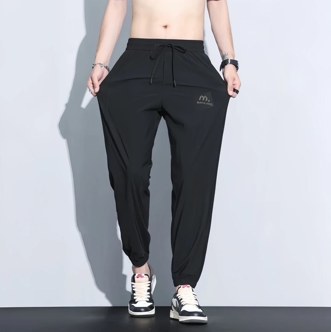 夏季新款休闲款男士休闲裤时尚透气百搭运动薄款弹力冰丝裤25888