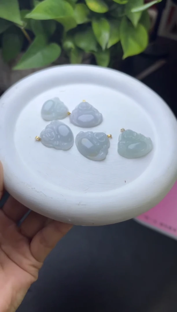 翡翠挂件18K金镶嵌多样性发一件佛公3