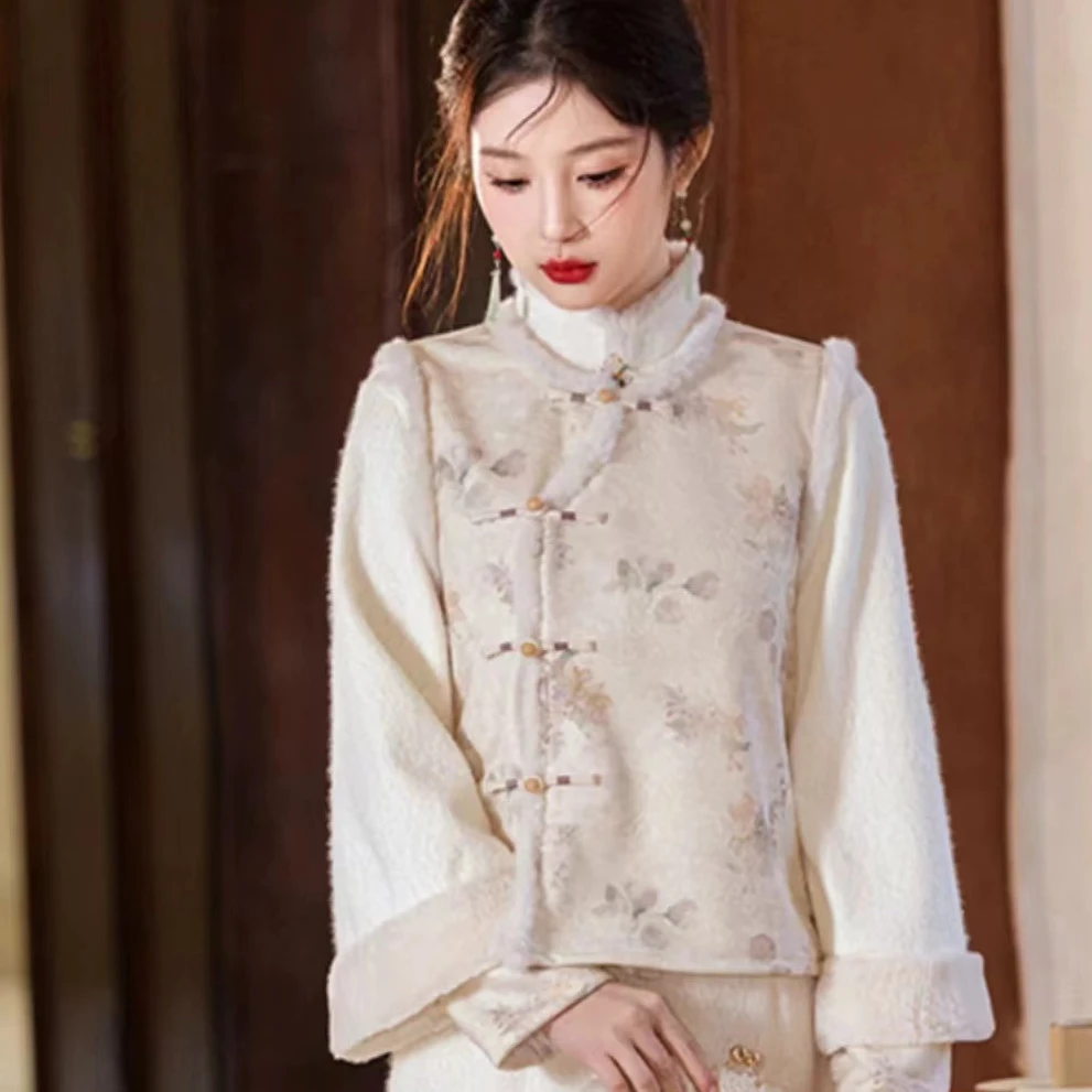 969-米色 国风 百搭 马甲 旗袍【单马甲 没有旗袍】