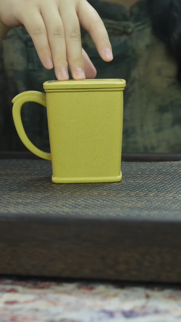 茶杯紫砂非遗茶器-四方盖杯