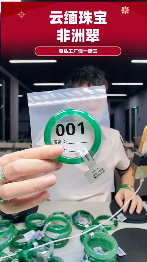 未镶嵌手镯石英质玉（非洲翠）5354圈口001