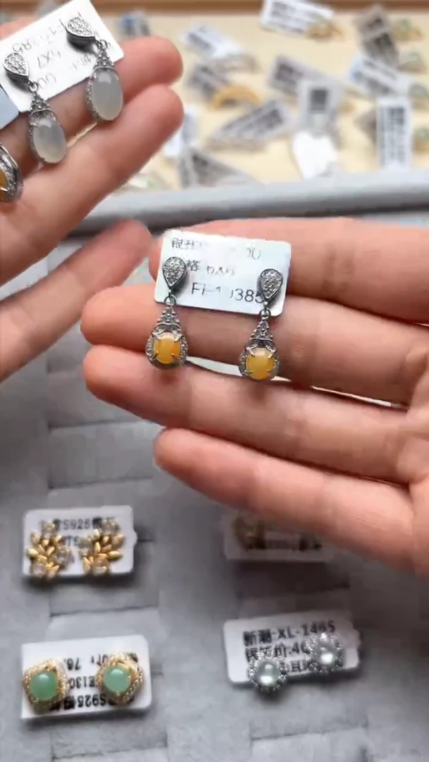 【闪购商品】翡翠戒指银S925镶嵌缅甸A货翡翠S925银镶嵌