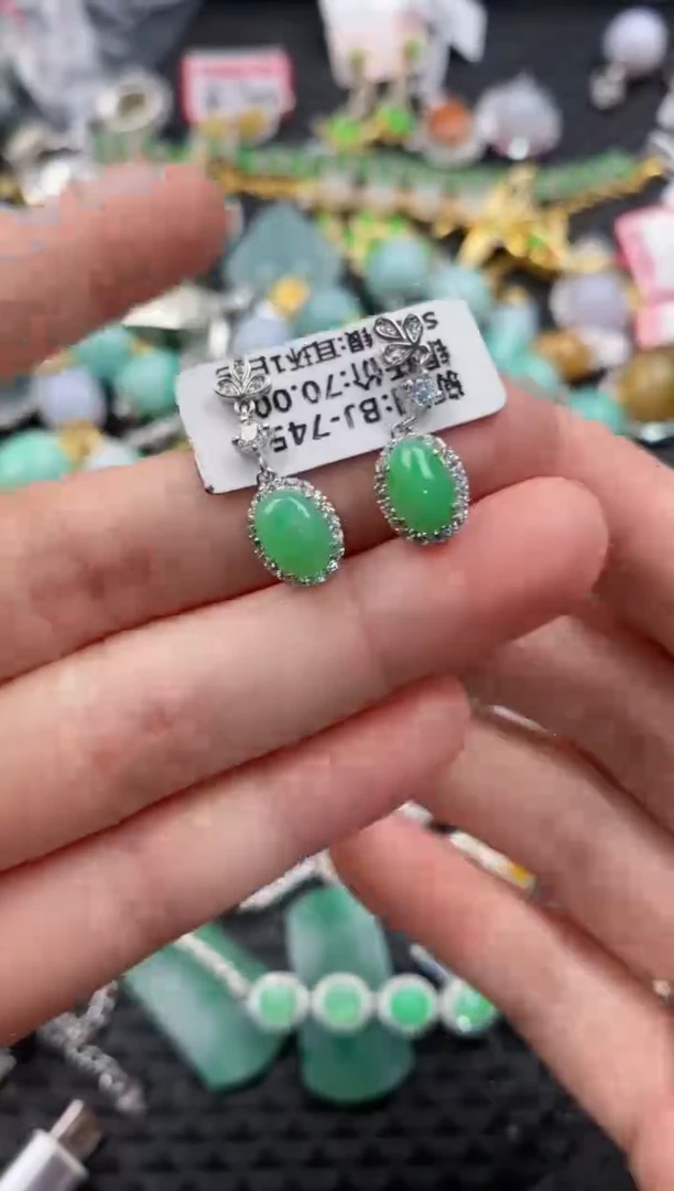 银S925镶嵌戒指翡翠444              10