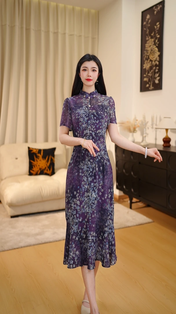 【LZ】优雅显瘦春季时尚大码气质法式气质女装连衣裙DLS0022-短袖