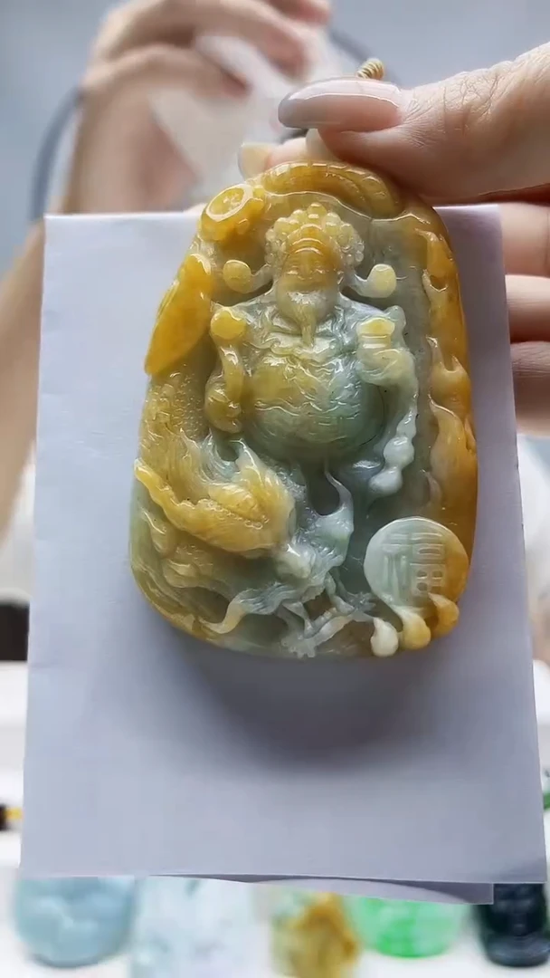 未镶嵌定制翡翠毛货-挂件36