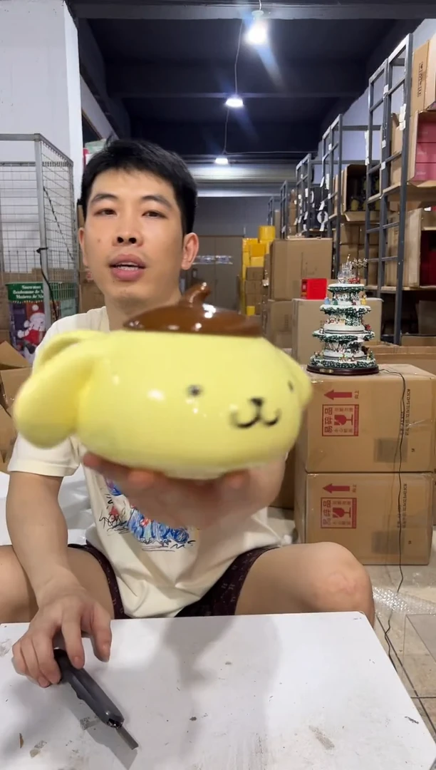 瓷片大号布丁狗带盖杯