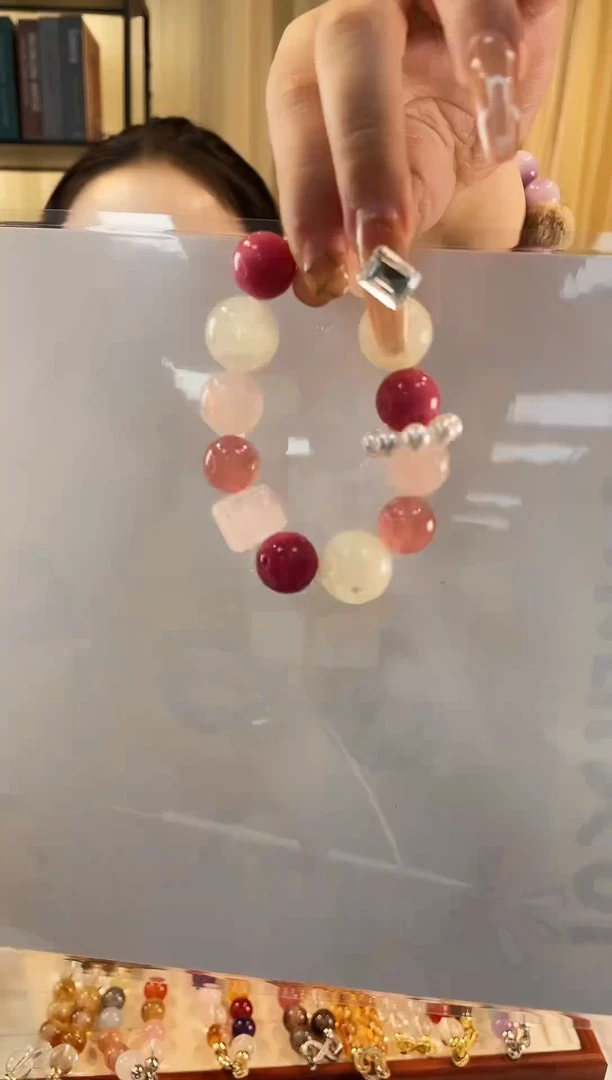 未镶嵌手串水晶粉水方糖手串