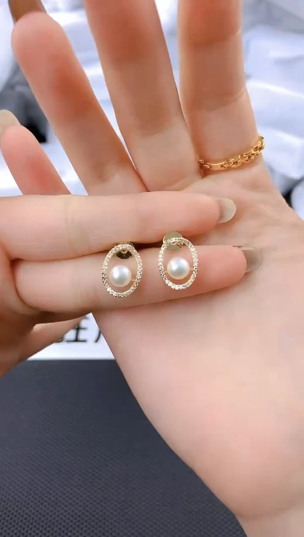 未镶嵌耳饰淡水珍珠ed1045