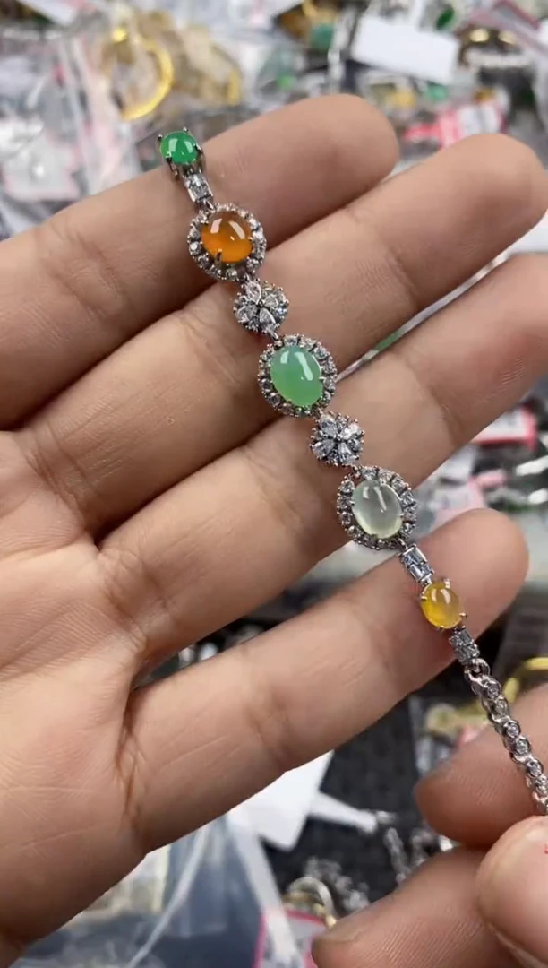 银S925镶嵌戒指翡翠111----8