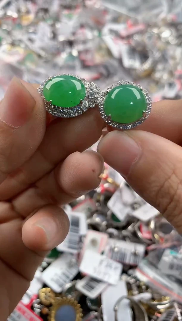 银S925镶嵌戒指翡翠17             6