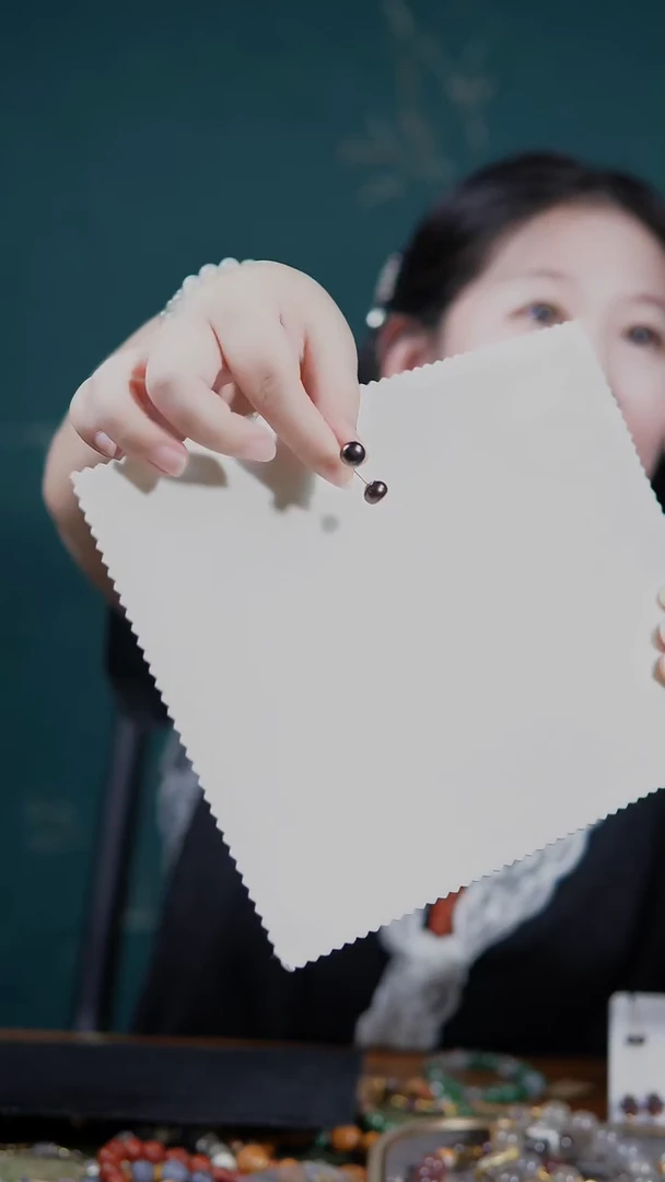 银S925镶嵌耳饰淡水珍珠大溪地色淡水珍珠耳钉