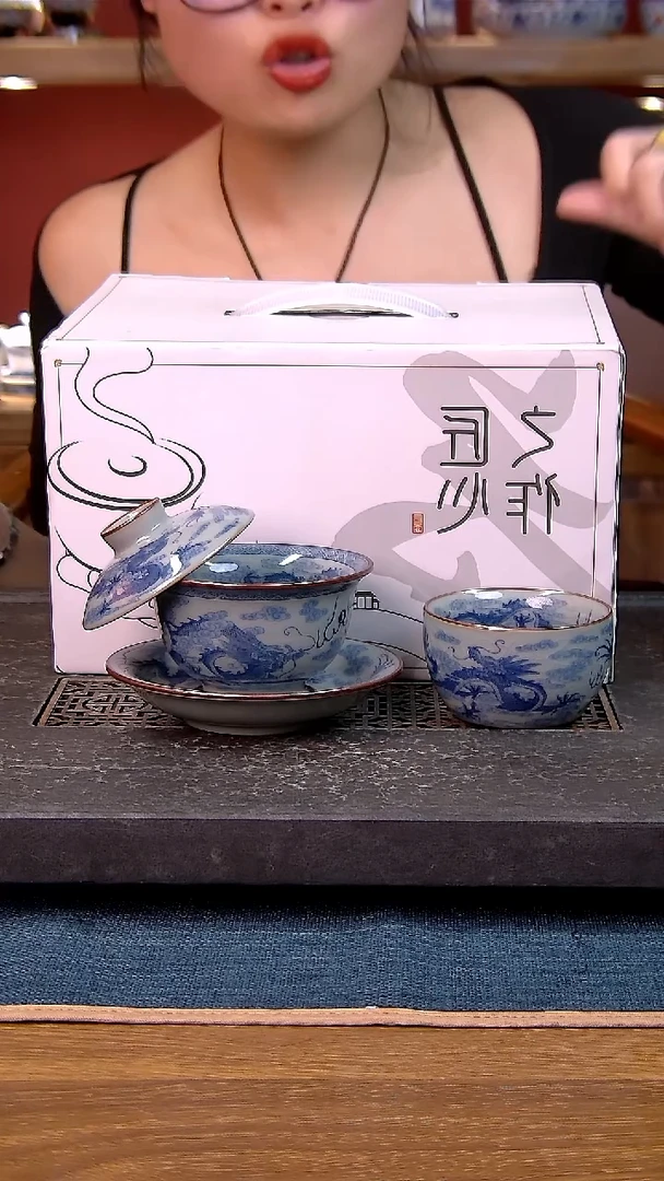 礼盒款2件套 老陶泥开片纹陶瓷茶具